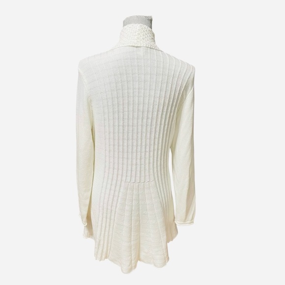 NC Collection Ivory Open Front Knit Cardigan Sweater XL - Picture 3 of 11